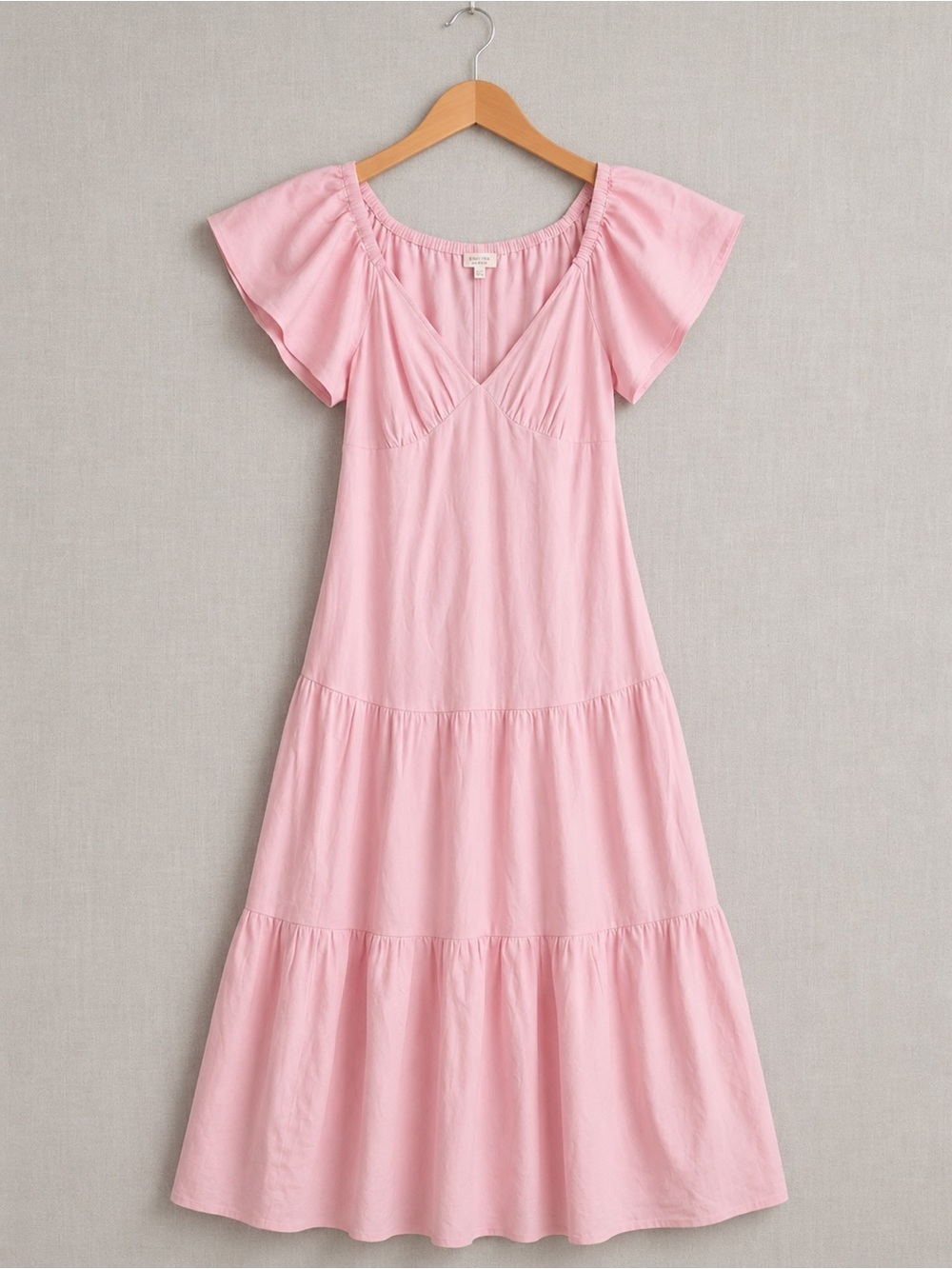 Billabong Last Light Flutter Sleeve Midi Dress In Sandstone